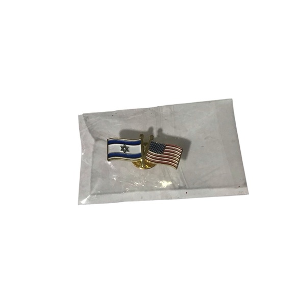 Pin Israeli American Flags Blue White Red Stars Stripes Tac Lapel Bag Jewelry - Picture 2 of 5